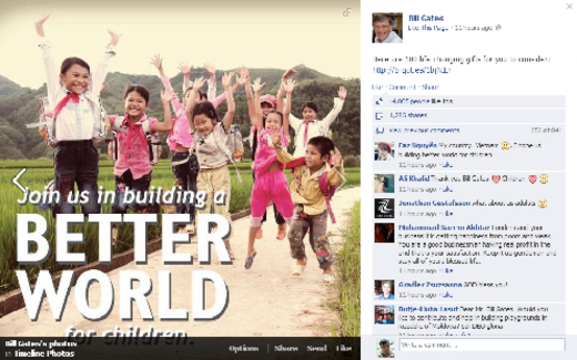 Facebook dậy sóng vì Bill Gates đăng ảnh trẻ em Việt Nam