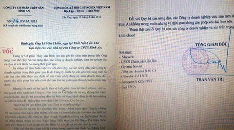 Nông dân buộc Bianfishco ký cam kết trả nợ