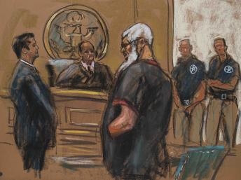 Giáo sĩ Abou Hamza trình diện trước toà án New York