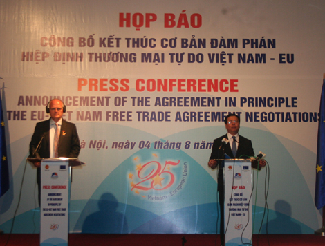 Việt Nam-EU kết thúc cơ bản đàm phán thương mại tự do