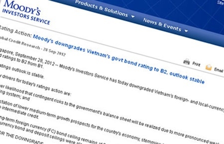 Moody’s hạ bậc tín nhiệm trái phiếu của Việt Nam