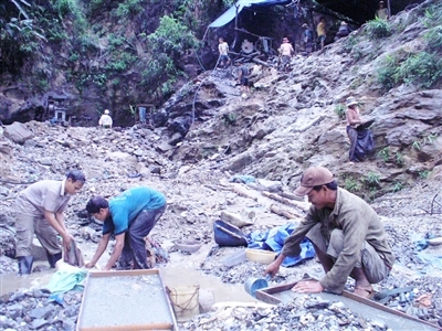 Đào vàng trên núi, mót vàng dưới sông