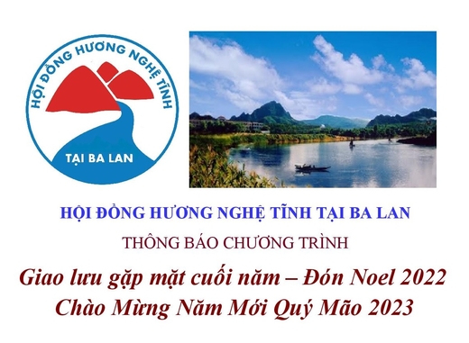 Hội đồng hương Nghệ Tĩnh tại Ba Lan: Thông báo Chương trình Giao lưu gặp mặt cuối năm – Đón Noel 2022 – Mừng Năm Mới Quý Mão 2023