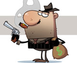 Nó đội bao bố trùm đầu mà.