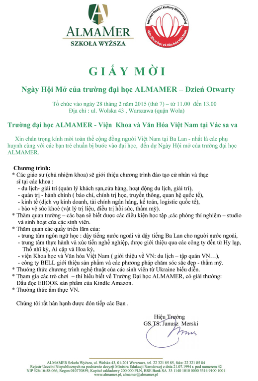 Ngày hội Mở của trường đại học Almamer