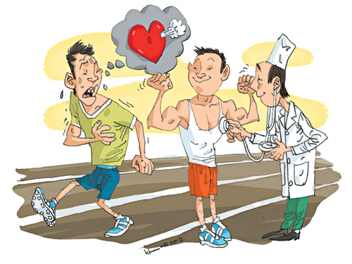 Tim mong manh trong ngực lực sĩ