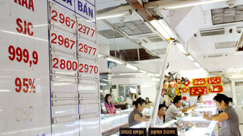 Giá vàng tăng lên 29,76 triệu đồng/lượng
