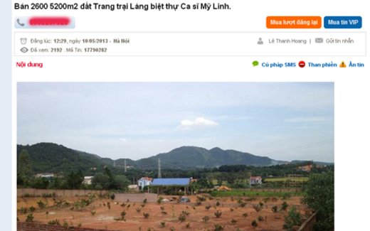 Bán biệt thự ăn theo Cường đôla, Mỹ Linh