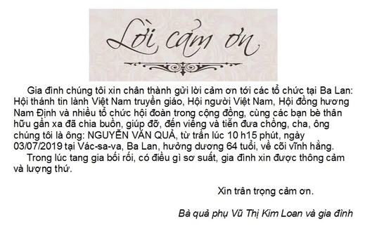 Lời cảm ơn