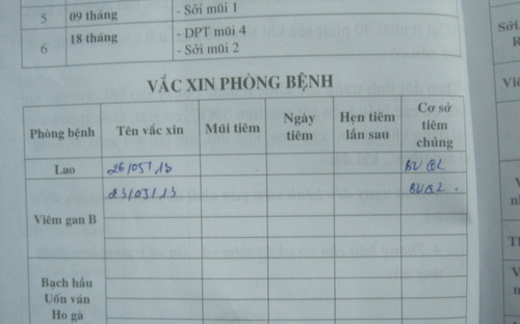 Buộc người nhà ký cam kết trước khi tiêm văcxin trẻ sơ sinh