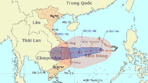 Bão số 7 đe dọa miền Trung