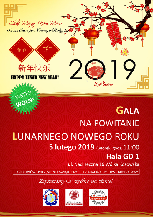 Thông báo (số 2) về việc tổ chức Chương trình „Vui Tết Kỷ Hợi 2019” tại khu TTTM Wólka Kosowska