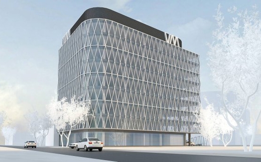 Vacsava : Tòa văn phòng kính cạnh Metro Wilanow