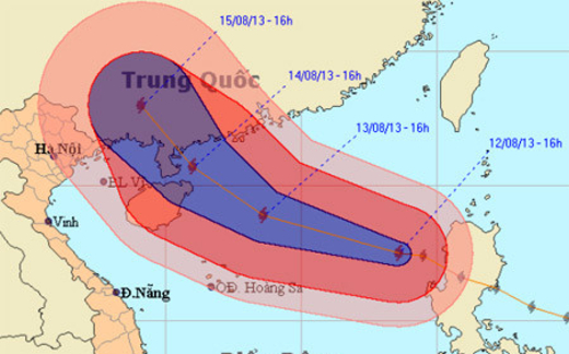 Siêu bão Utor có khả năng gây mưa lớn cho miền Bắc