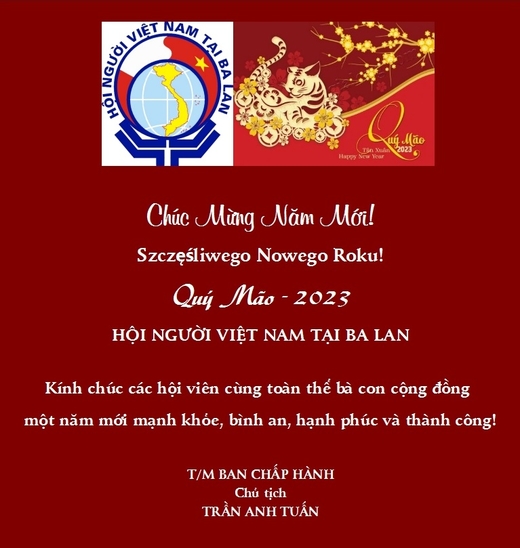 Hội người Việt Nam tại Ba Lan: Thiệp chúc mừng Năm Mới Quý Mão - 2023