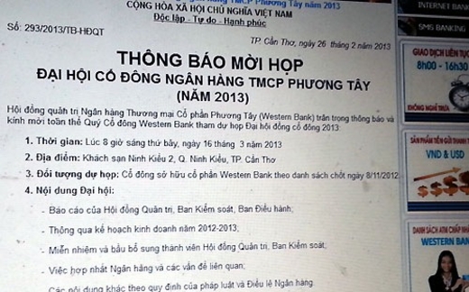 Western Bank họp cổ đông bàn hợp nhất với PVFC