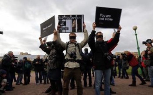 Biểu tình chống Nga bắt giam thành viên bảo vệ môi trường