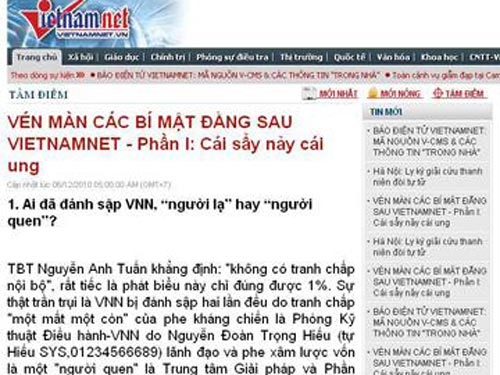 VietnamNet lại bị tấn công
