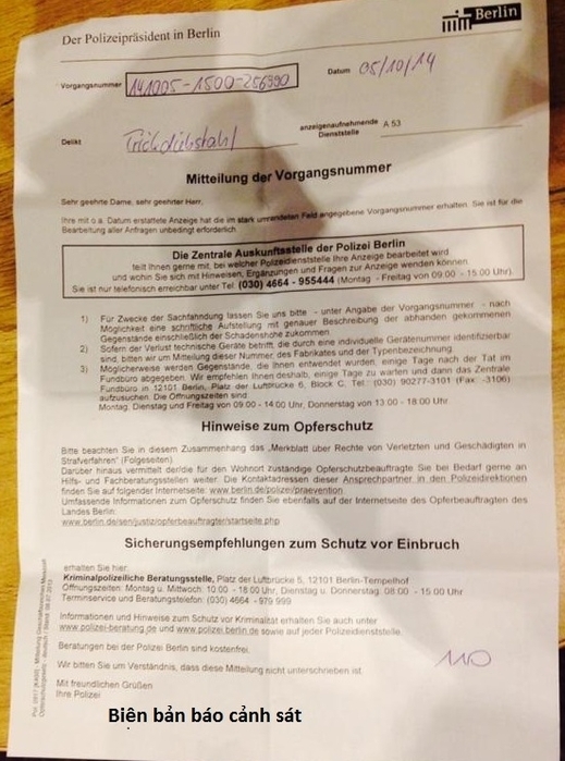 Cảnh giác: Giả danh cảnh sát lừa, cướp tiền ở Berlin.