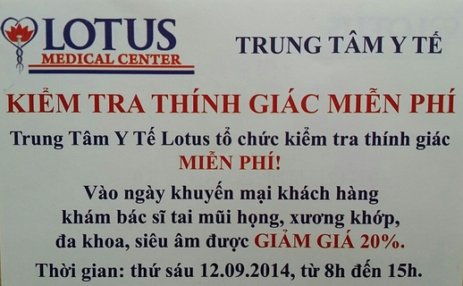 Trung tâm Y tế Lotus kiểm tra thính giác miễn phí.