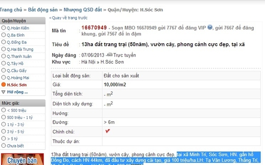 Giật mình vì đất Hà Nội bán rẻ như mớ rau