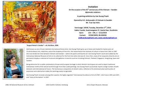 Họa sỹ Việt Nam bày tranh tại Thụy Điển