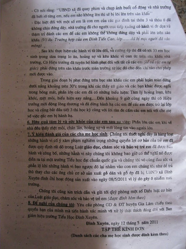 Hiệu trưởng Trường tiểu học Đình Xuyên bác việc "phơi nắng" học sinh