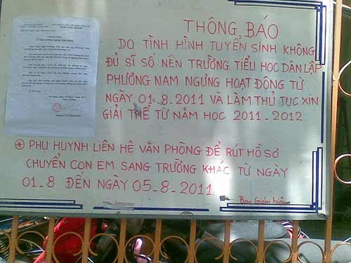 TPHCM: Trường ngoài công lập chới với