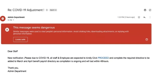 Mỗi ngày Google phát hiện hơn 18 triệu email lừa đảo liên quan tới Covid-19