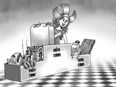 Sơn tinh, Thủy tinh và Hỏa tinh