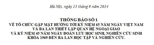 Thông báo từ TW Hội Hữu nghị Việt Nam - Ba Lan