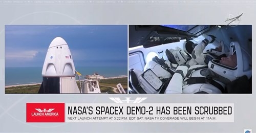 Chuyến bay của phi hành đoàn tàu vũ trụ Dragon bị hoãn do thời tiết xấu