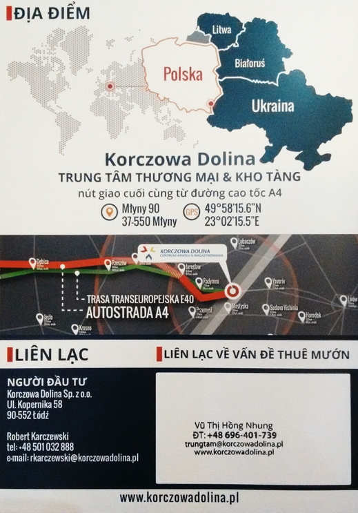 Trung tâm thương mại và kho tàng Korczowa Dolina - Cơ hội mở ra đối với tất cả các doanh nhân