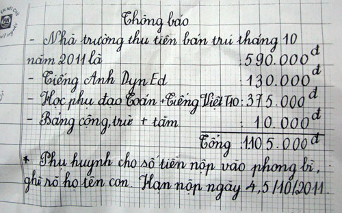 Công khai dạy thêm trái quy định